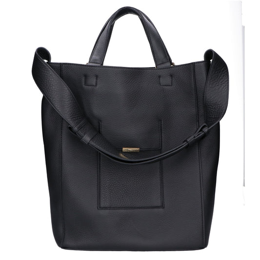 thYme Natural Shrink Leather Tote Bag Black