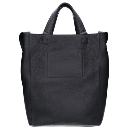thYme Natural Shrink Leather Tote Bag Black