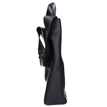 thYme Natural Shrink Leather Tote Bag Black