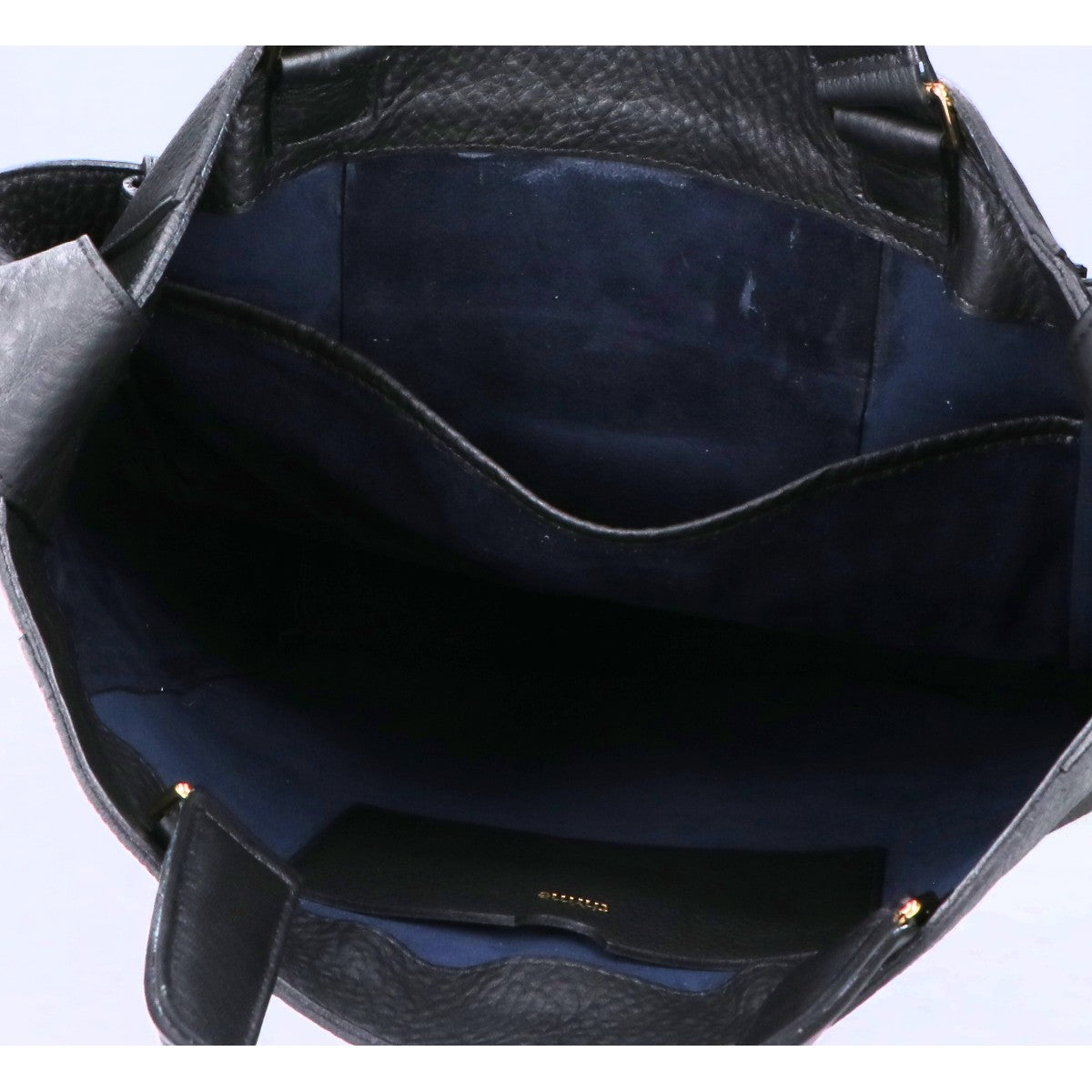thYme Natural Shrink Leather Tote Bag Black