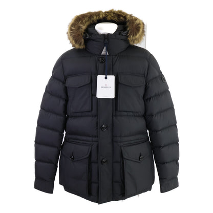 MONCLER CHEVREUSE Fur Hooded Down Jacket Black Size 4
