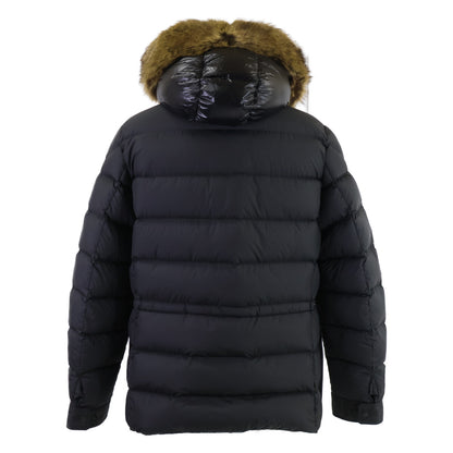 MONCLER CHEVREUSE Fur Hooded Down Jacket Black Size 4