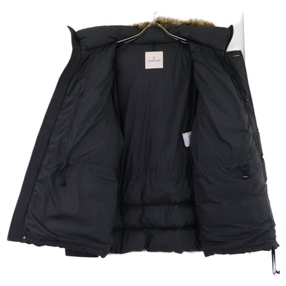 MONCLER CHEVREUSE Fur Hooded Down Jacket Black Size 4