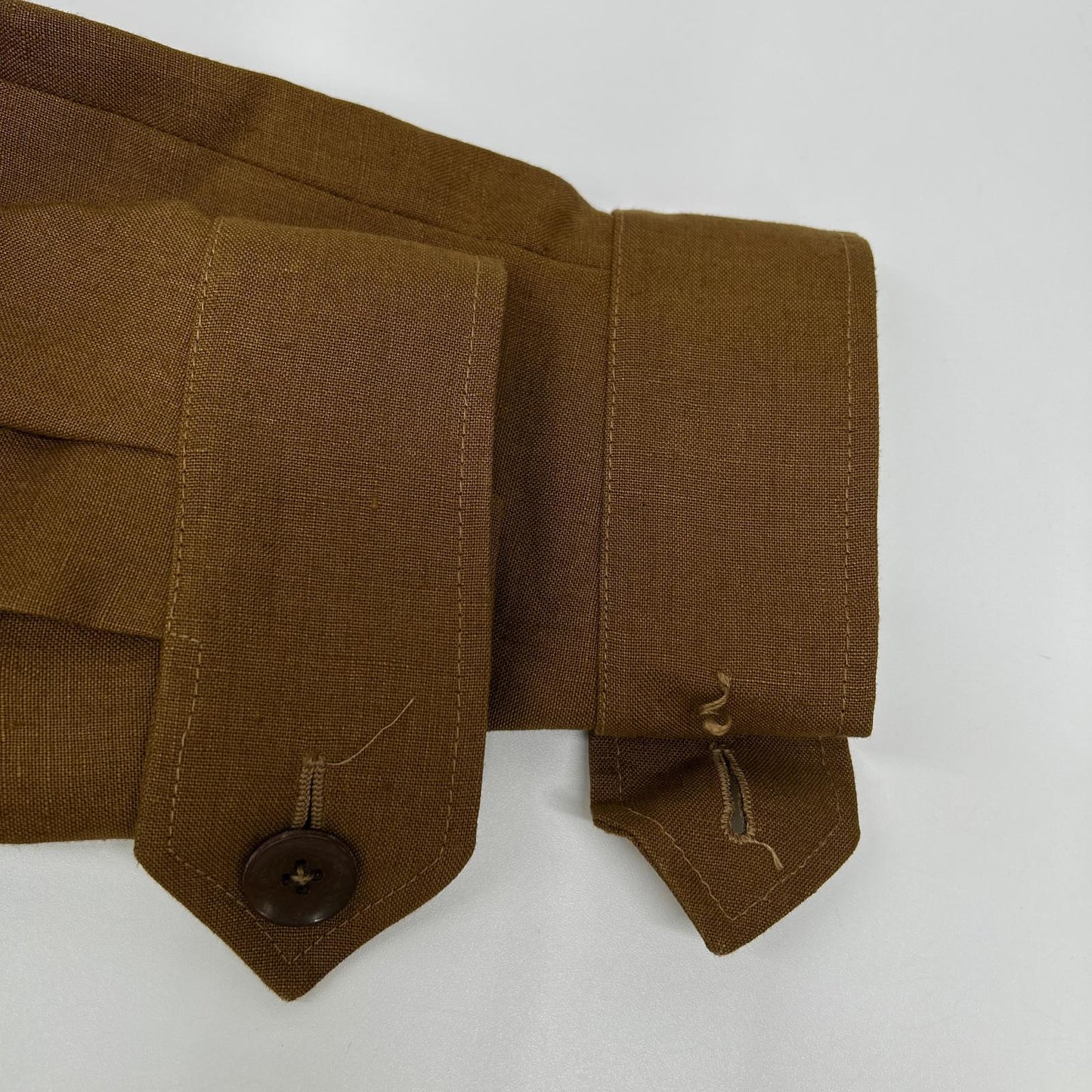 ELNEST Gibson Linen Stand Collar Safari Jacket Brown Size 50