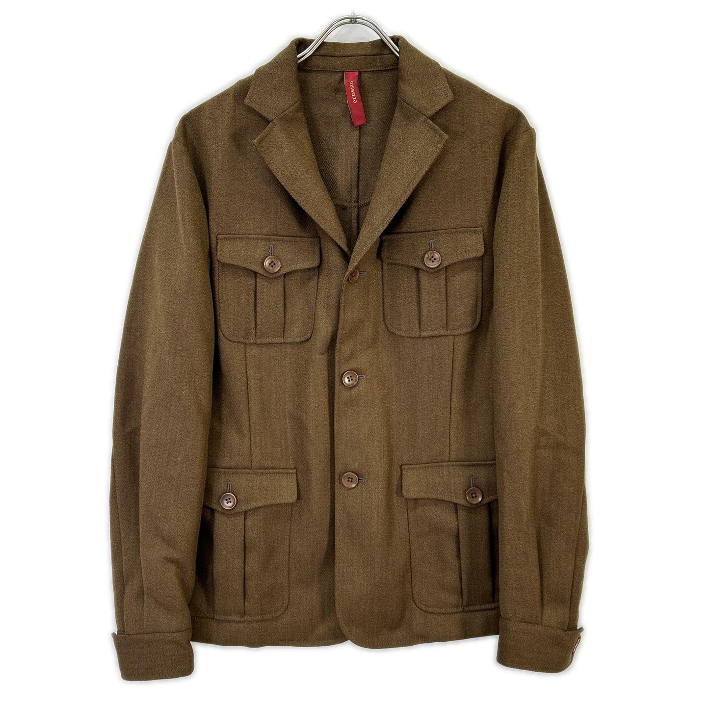 ELNEST FJB Wool Safari Jacket Brown Size 48