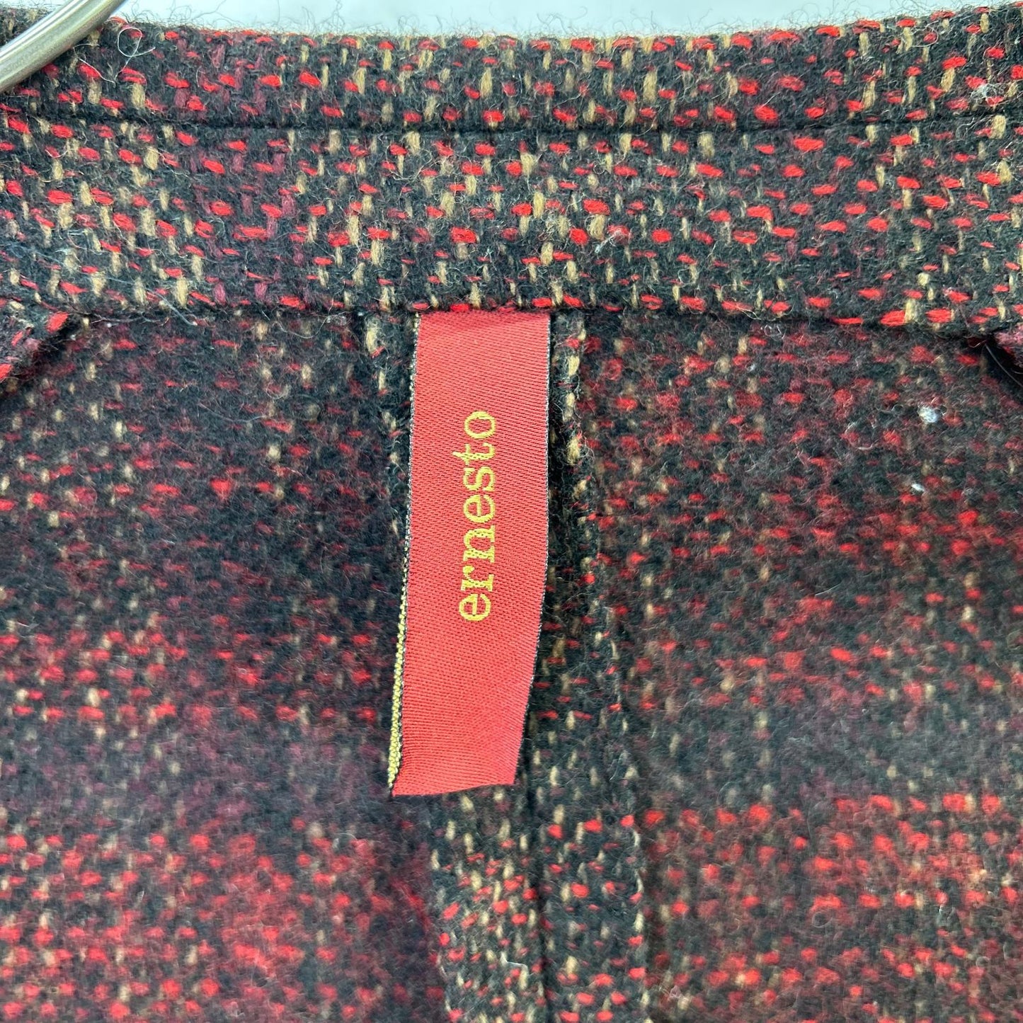 ELNEST Bordeaux Tweed Tailored Blazer Size 46
