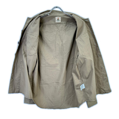 Guy Rover Beige Cotton Round Collar Military Jacket Size M