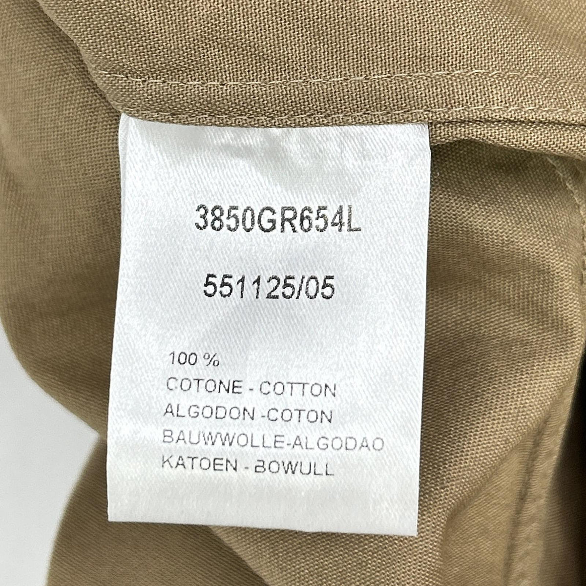 Guy Rover Beige Cotton Round Collar Military Jacket Size M