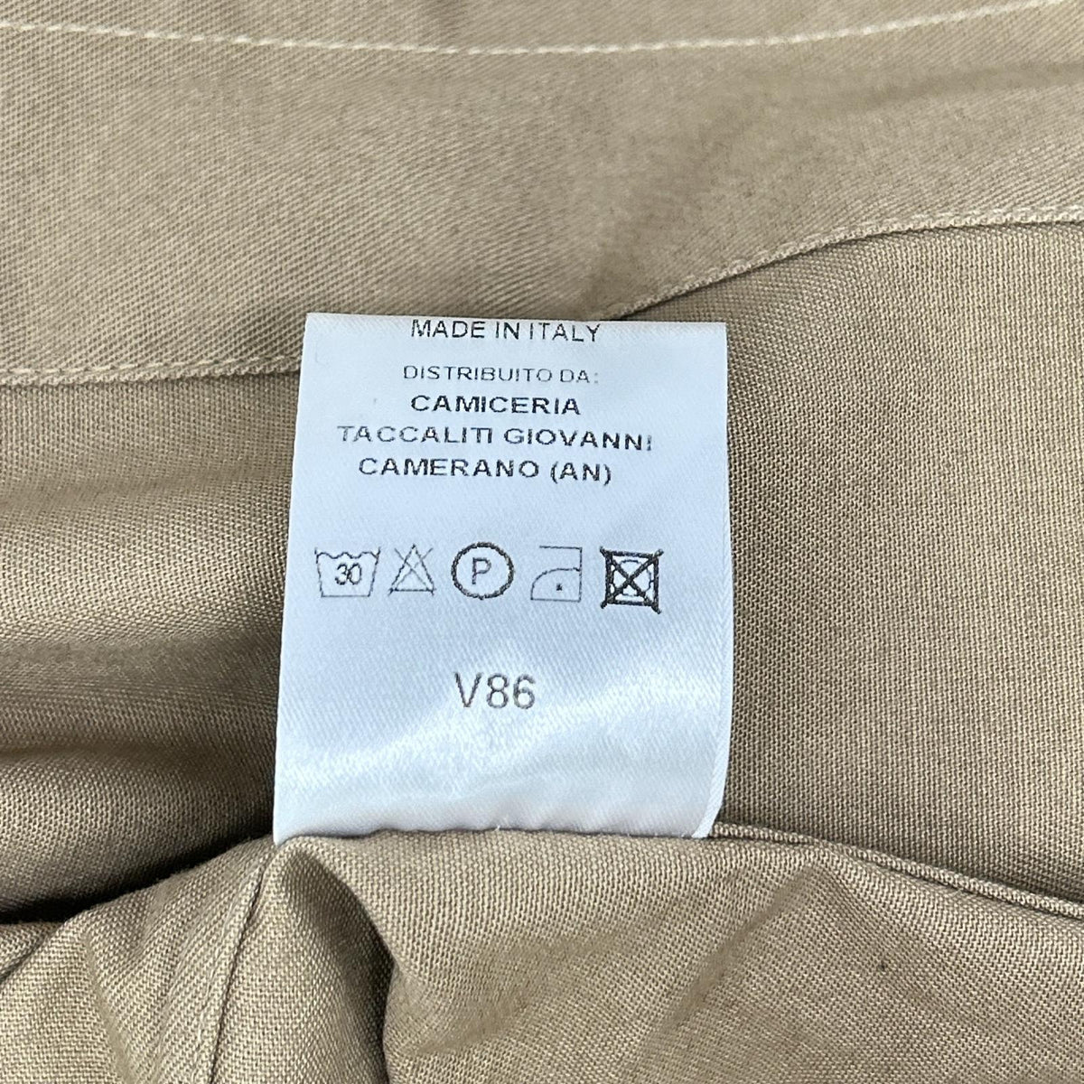 Guy Rover Beige Cotton Round Collar Military Jacket Size M