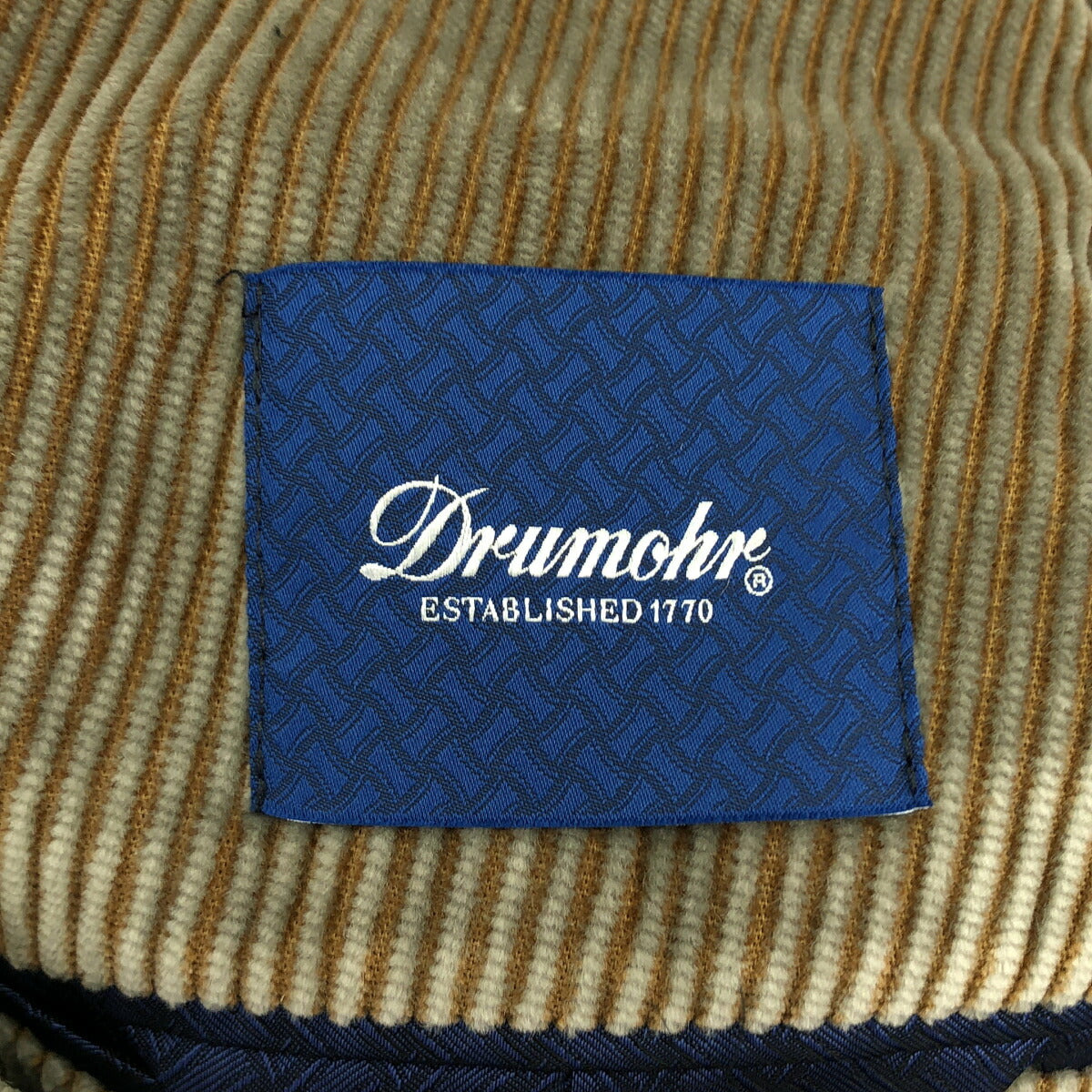 Drumohr Brown Thick Wale Corduroy 3B Lapel Jacket Size 48
