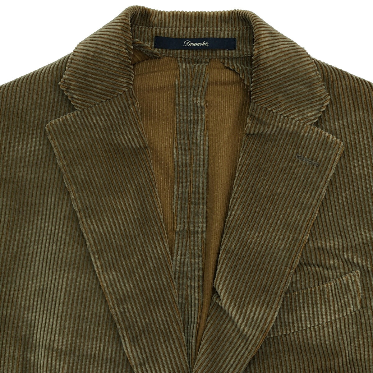 Drumohr Brown Thick Wale Corduroy 3B Lapel Jacket Size 48