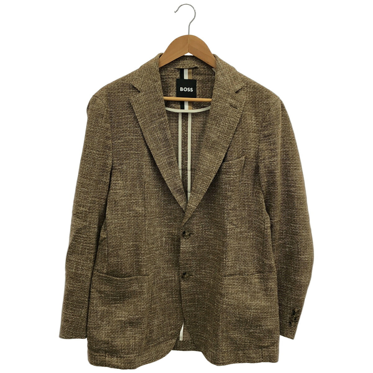 BOSS Brown Tweed Notch Lapel 2B Breasted Jacket Size 52