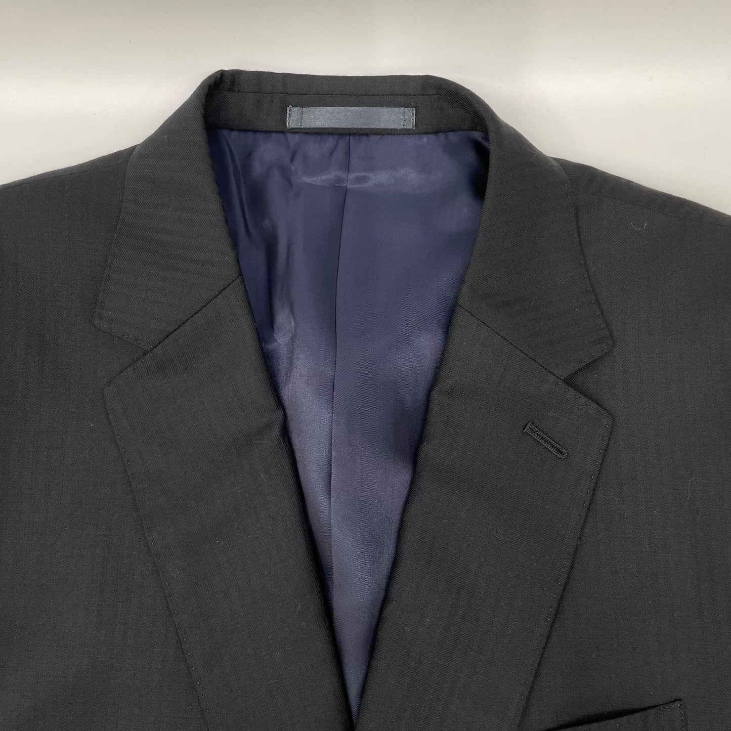 PaulSmith Black Herringbone 2-Button Suit Size XL