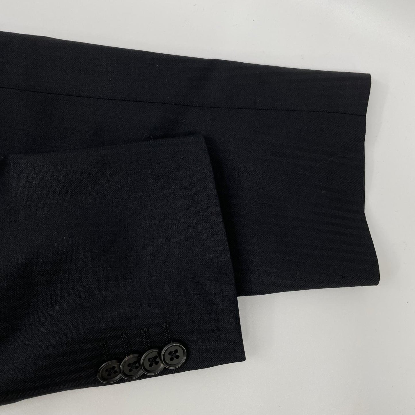 PaulSmith Black Herringbone 2-Button Suit Size XL