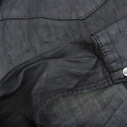 DSQUARED2 Black Cotton Coated Denim Shirt Jacket Size 42