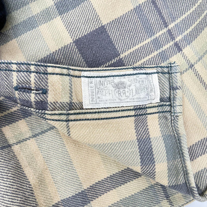 RRL Beige Cotton Plaid Flannel Shirt Size 3