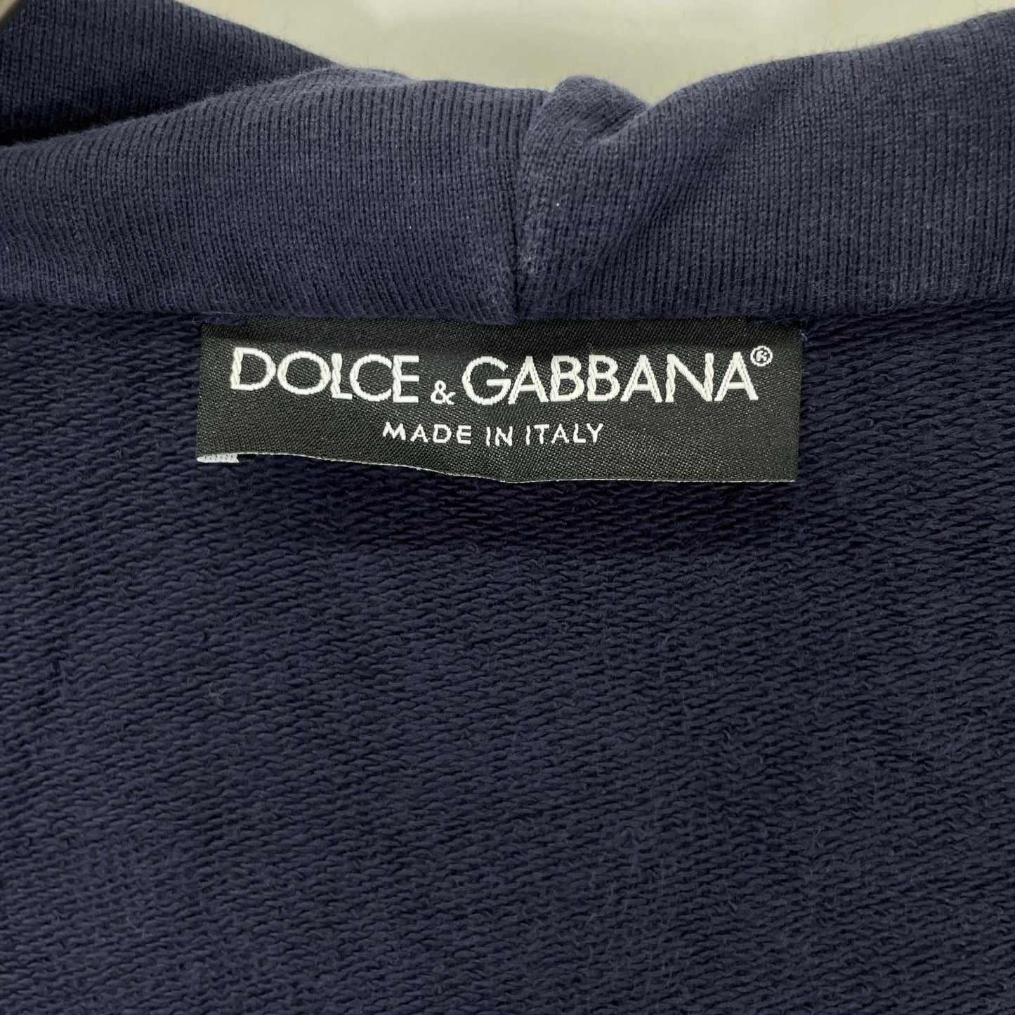 DOLCE&GABBANA Navy Cotton Zip-up Hoodie Size 44