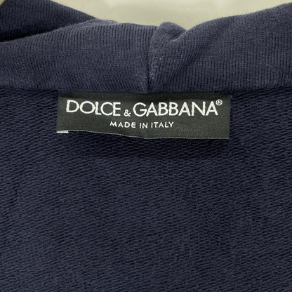 DOLCE&GABBANA Navy Cotton Zip-up Hoodie Size 44