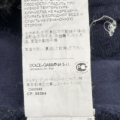 DOLCE&GABBANA Navy Cotton Zip-up Hoodie Size 44