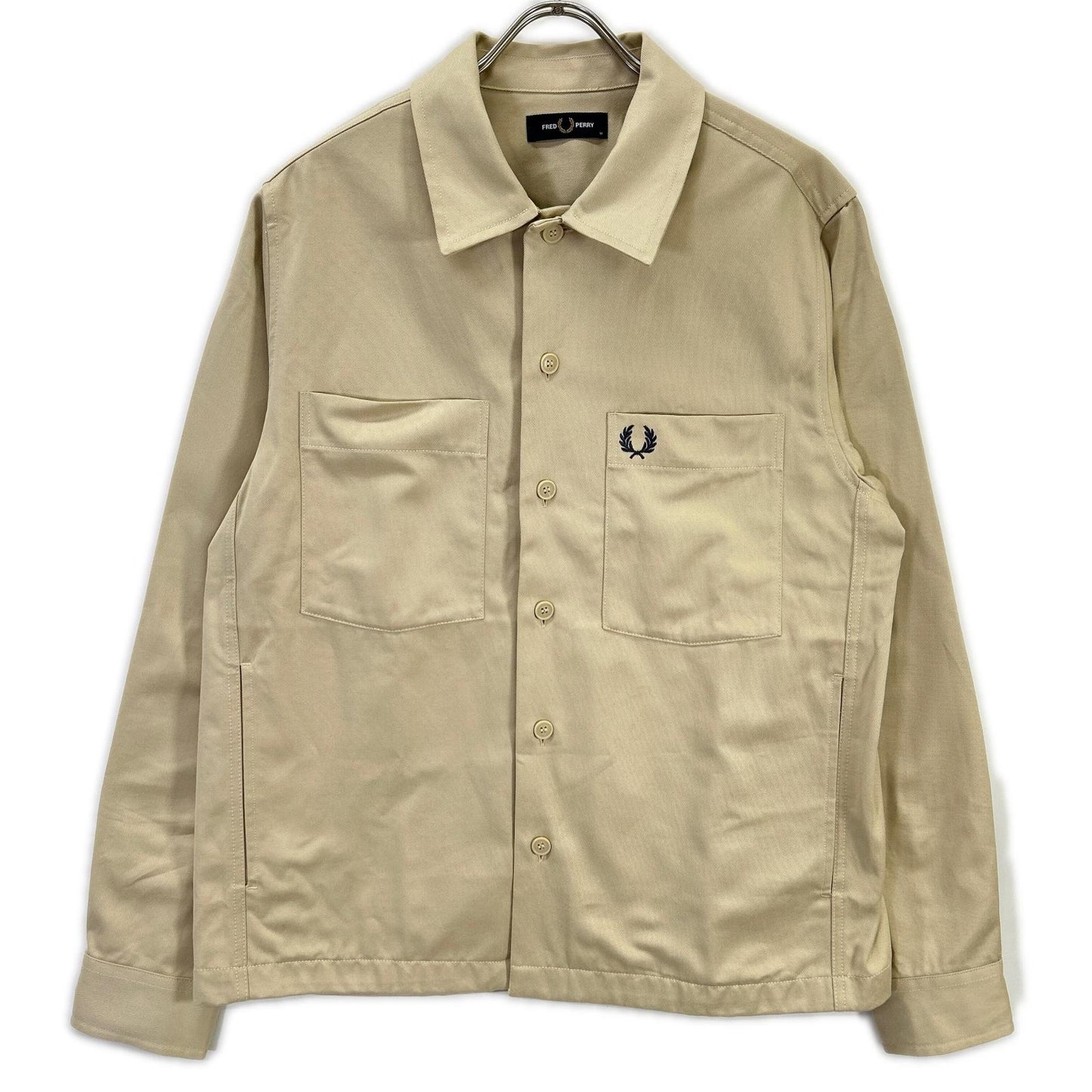 FRED PERRY M2400 Beige Cotton Twill Overshirt Shirt Size M