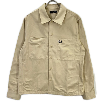 FRED PERRY M2400 Beige Cotton Twill Overshirt Shirt Size M