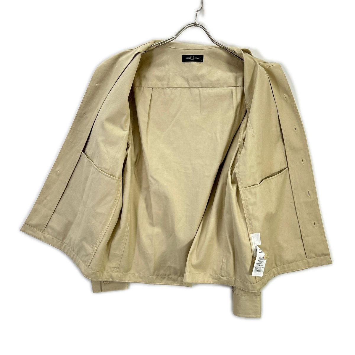 FRED PERRY M2400 Beige Cotton Twill Overshirt Shirt Size M