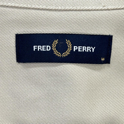 FRED PERRY M2400 Beige Cotton Twill Overshirt Shirt Size M
