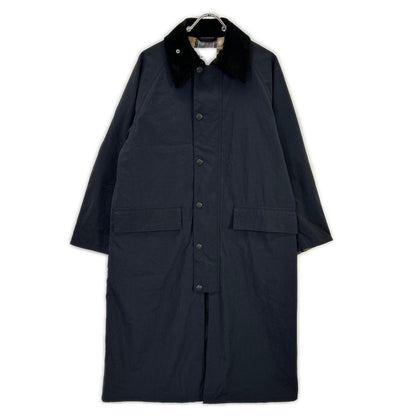 Barbour Black Nylon Burghley Long Coat Size 34