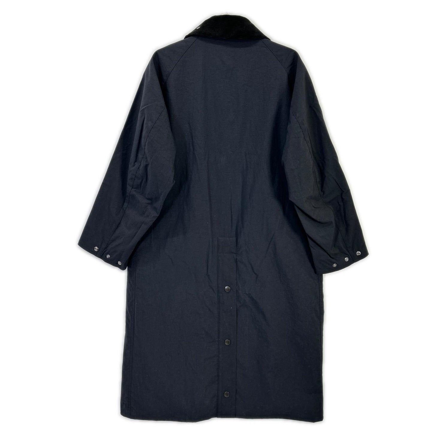 Barbour Black Nylon Burghley Long Coat Size 34