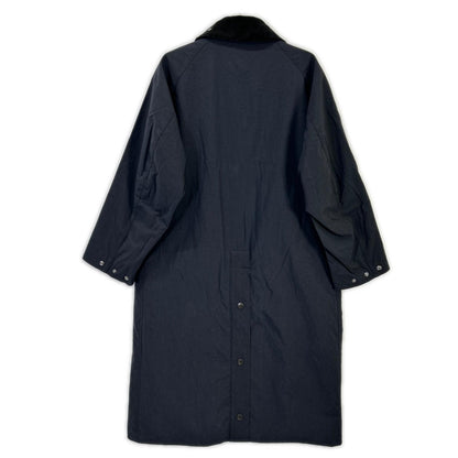 Barbour Black Nylon Burghley Long Coat Size 34