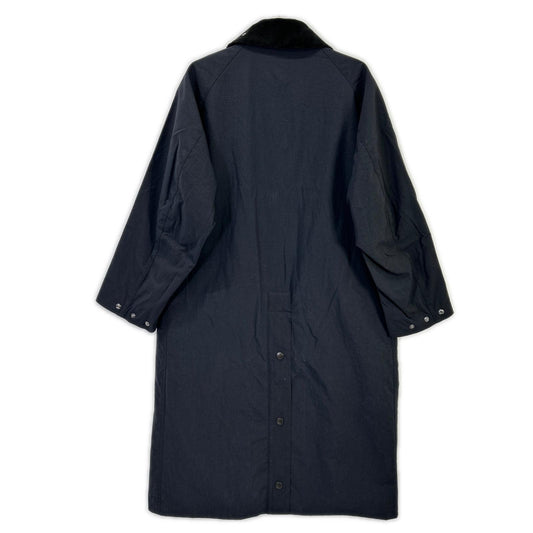 Barbour Black Nylon Burghley Long Coat Size 34