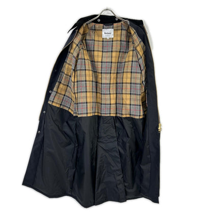 Barbour Black Nylon Burghley Long Coat Size 34