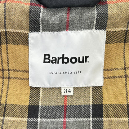 Barbour Black Nylon Burghley Long Coat Size 34