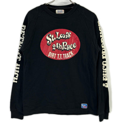 THE REAL MCCOY'S Black Buco Padded Racing Sweatshirt Size L