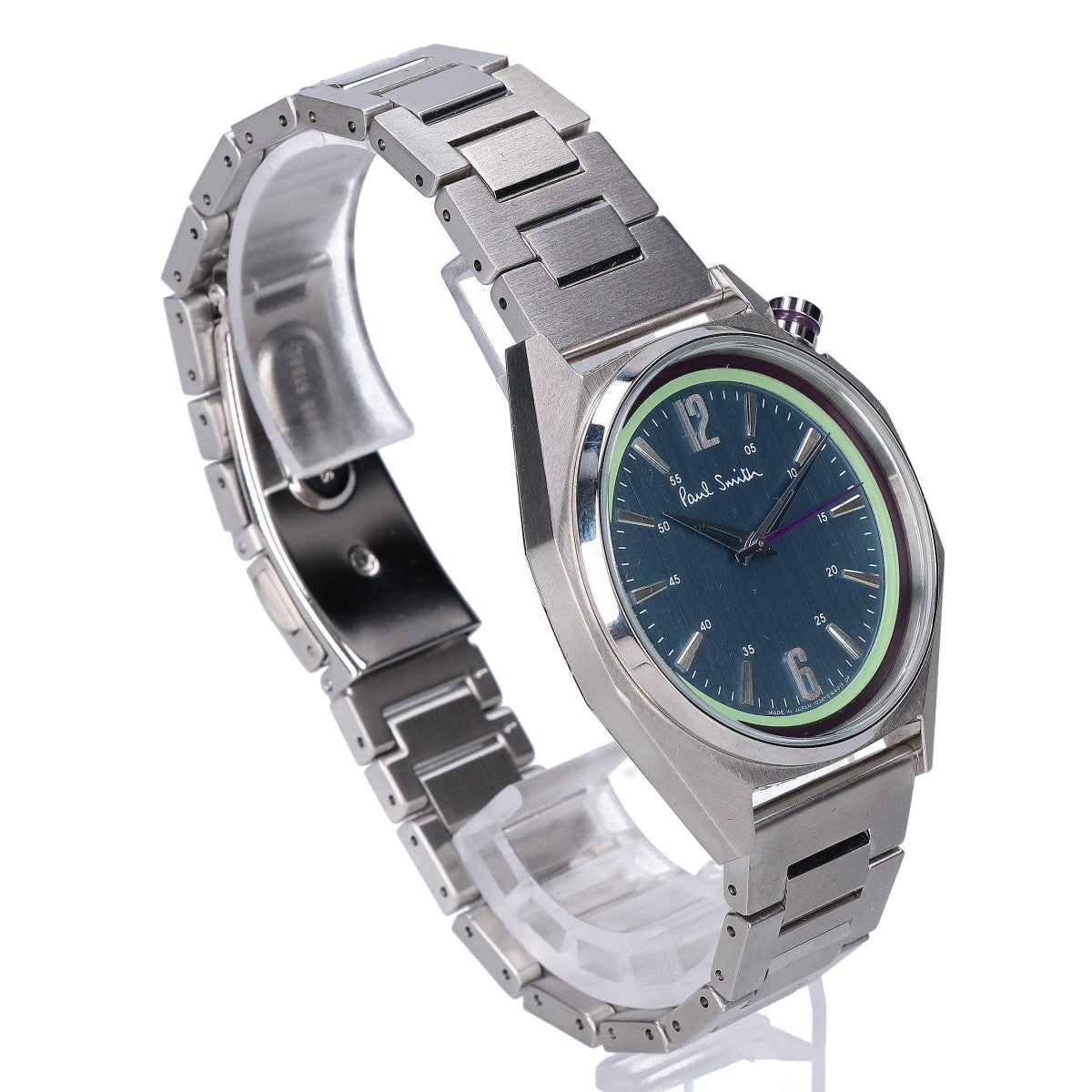PaulSmith BT4-117-93 Octagon Quartz Watch Silver/Green