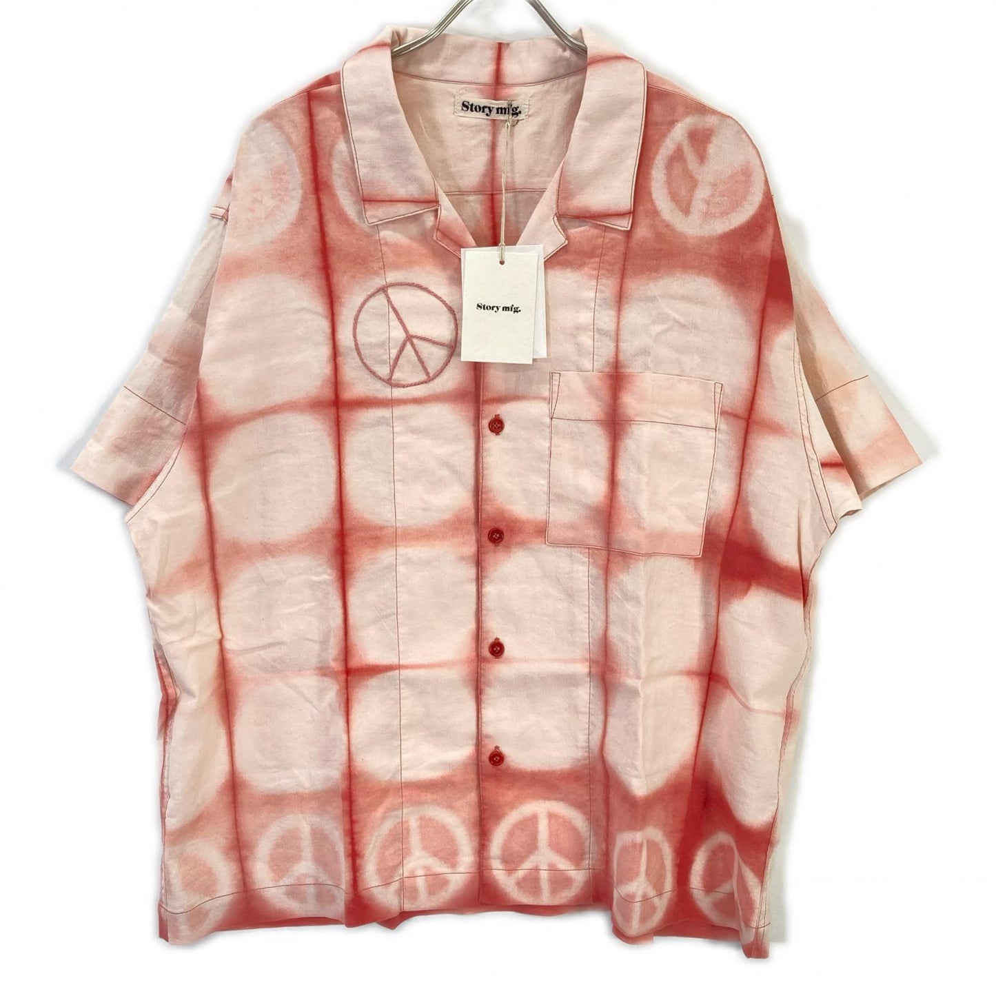 story mfg. 26SS Pink Greetings Peace Clamp Shirt Size L