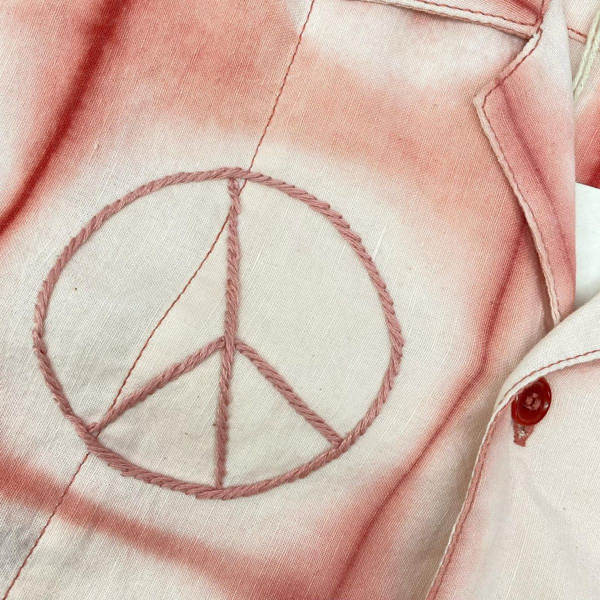 story mfg. 26SS Pink Greetings Peace Clamp Shirt Size L