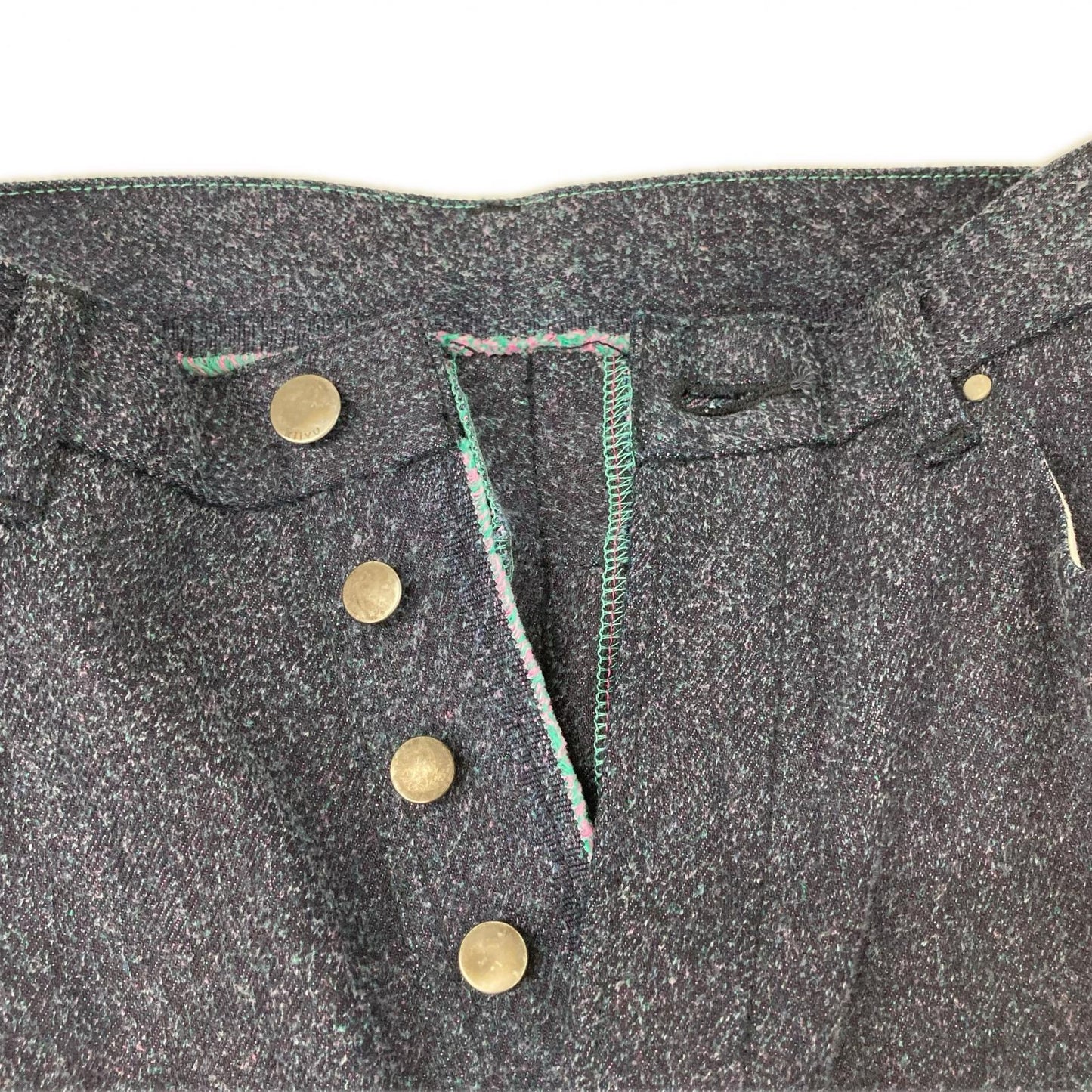 kiivu 12.5oz Rainbow Denim Straight Trousers Size L
