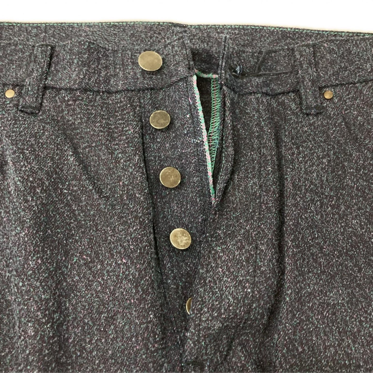 kiivu 12.5oz Rainbow Denim Straight Trousers Size XL