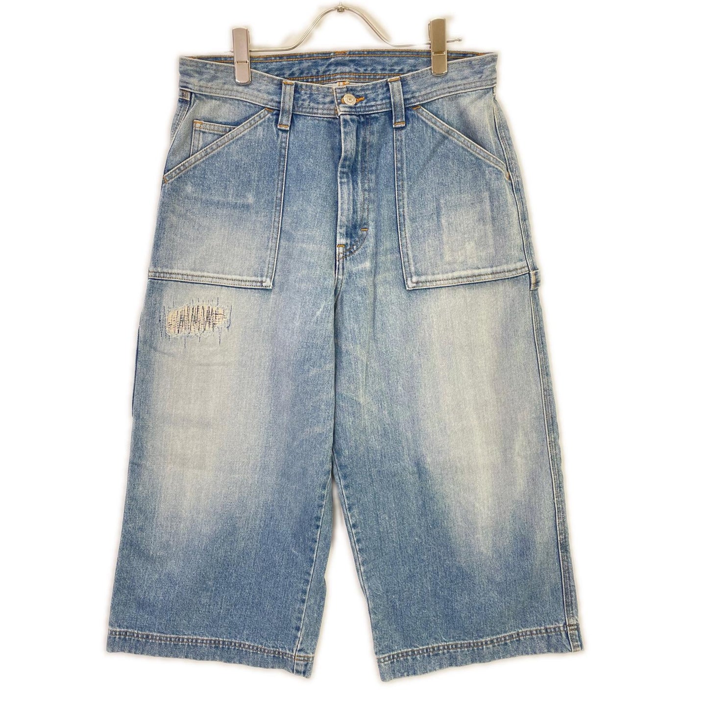RICE NINE TEN Indigo Cropped Baggy Painter Pants Size 2
