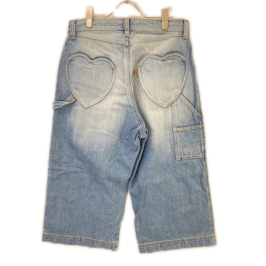 RICE NINE TEN Indigo Cropped Baggy Painter Pants Size 2