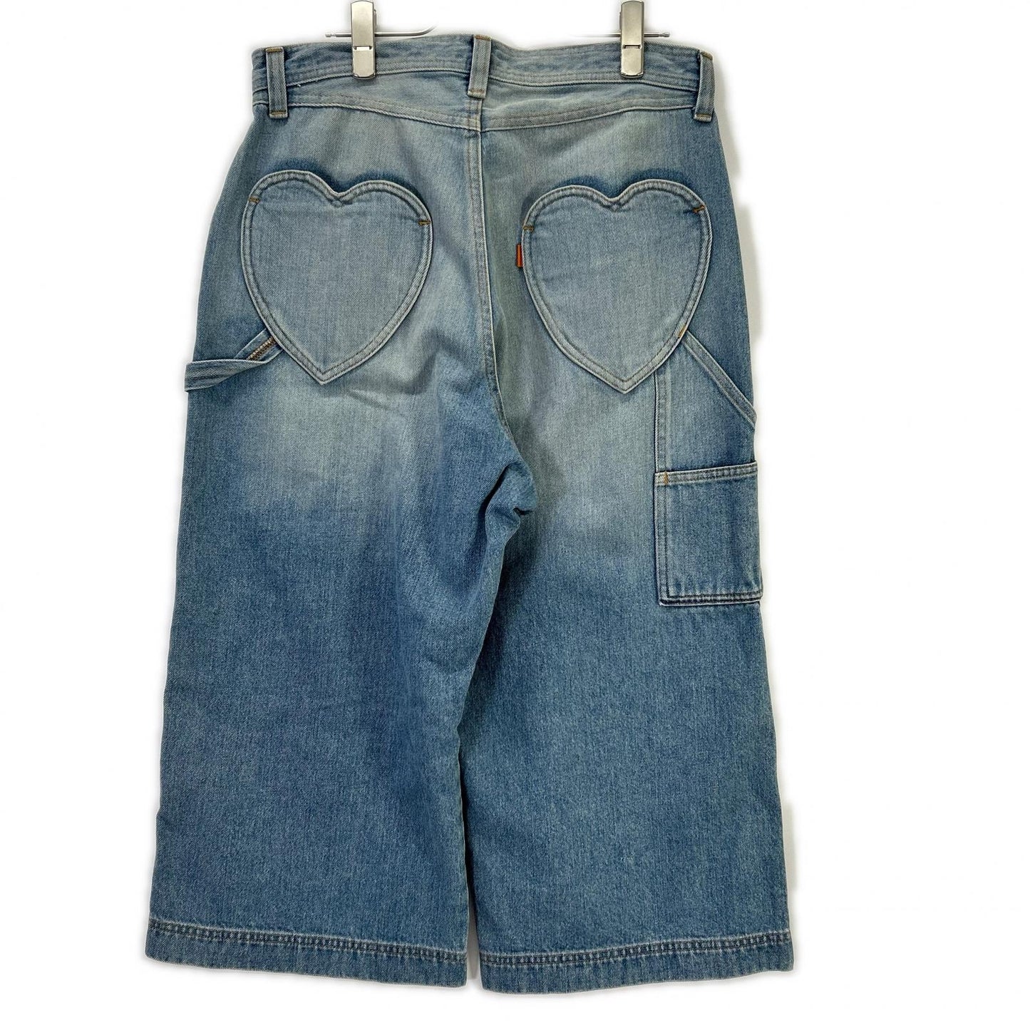 RICE NINE TEN Indigo Cropped Baggy Painter Pants Blue Size 2