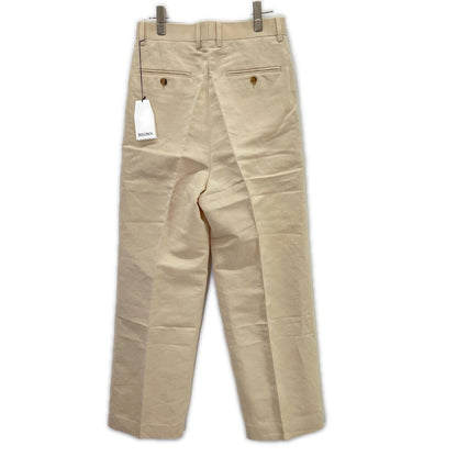 BISOWN 24SS Beige Cotton-Linen 1-Pleat Straight Pants Size 2