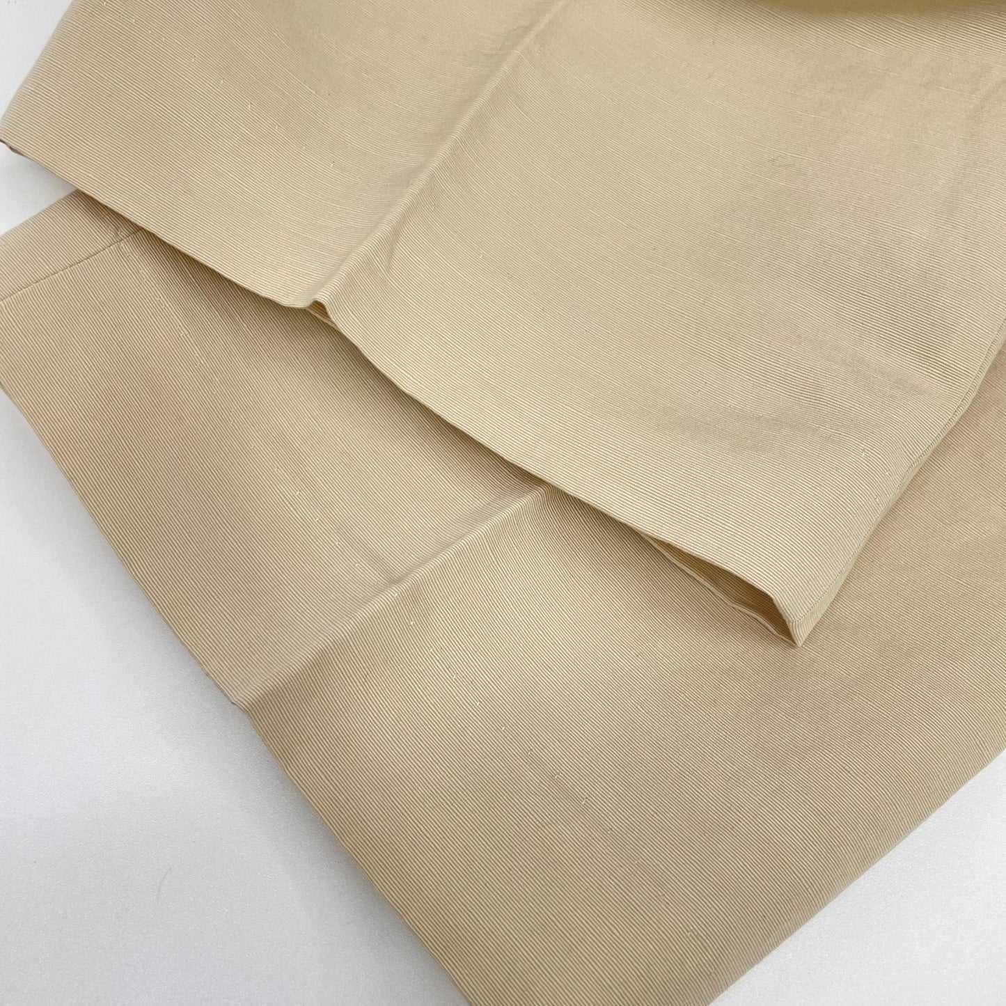 BISOWN 24SS Beige Cotton-Linen 1-Pleat Straight Pants Size 2