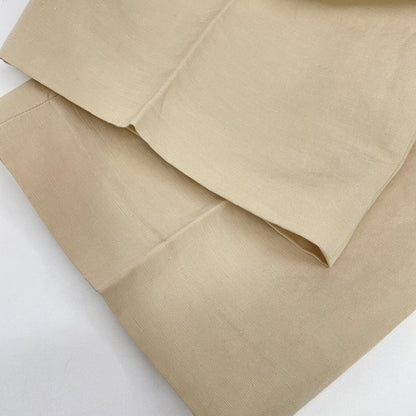 BISOWN 24SS Beige Cotton-Linen 1-Pleat Straight Pants Size 2