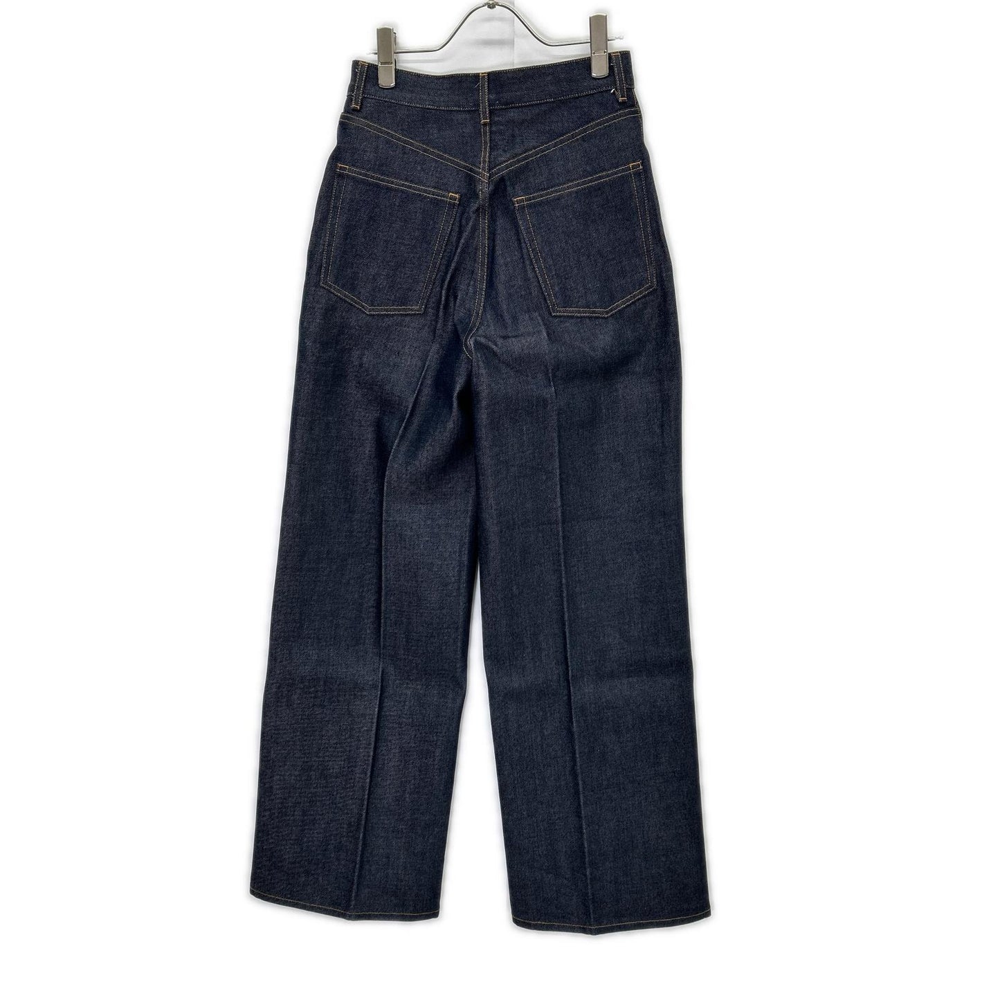 BISOWN 25AW Indigo Rigid Wide Center Press Jeans Size 2