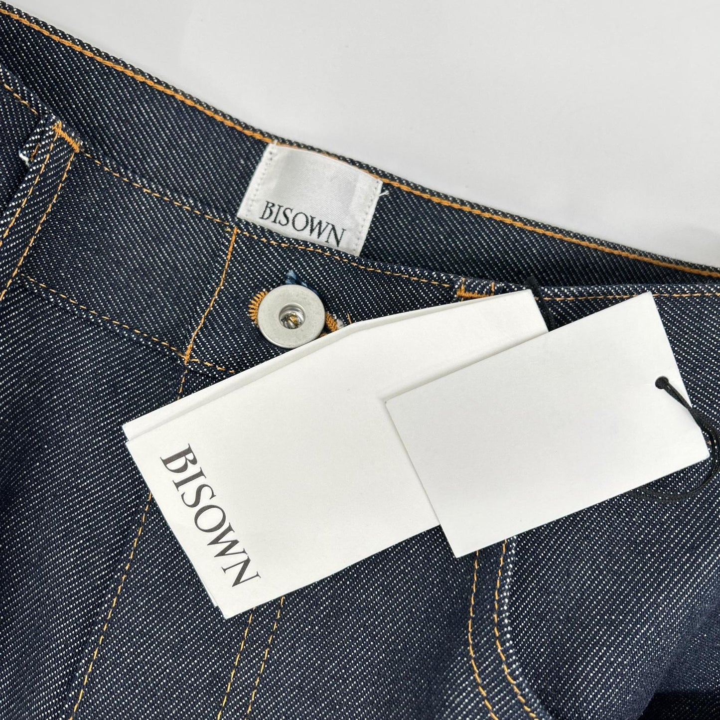 BISOWN 25AW Indigo Rigid Wide Center Press Jeans Size 2