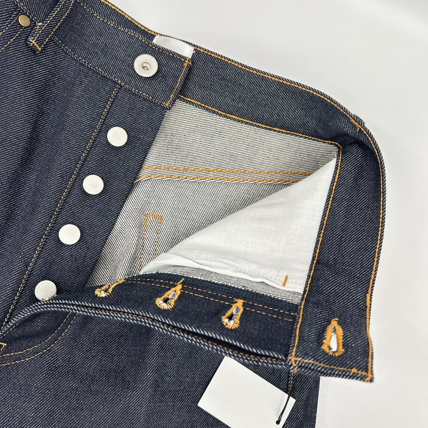 BISOWN 25AW Indigo Rigid Wide Center Press Jeans Size 2