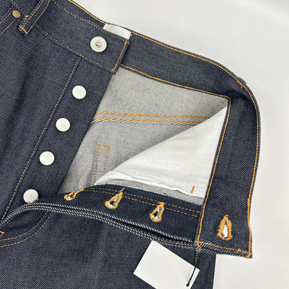 BISOWN 25AW Indigo Rigid Wide Center Press Jeans Size 2