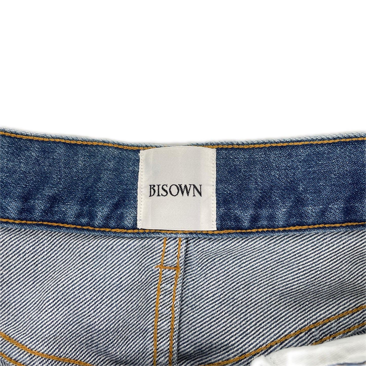 BISOWN 24AW Indigo Bleached Center Press Jeans Size 2